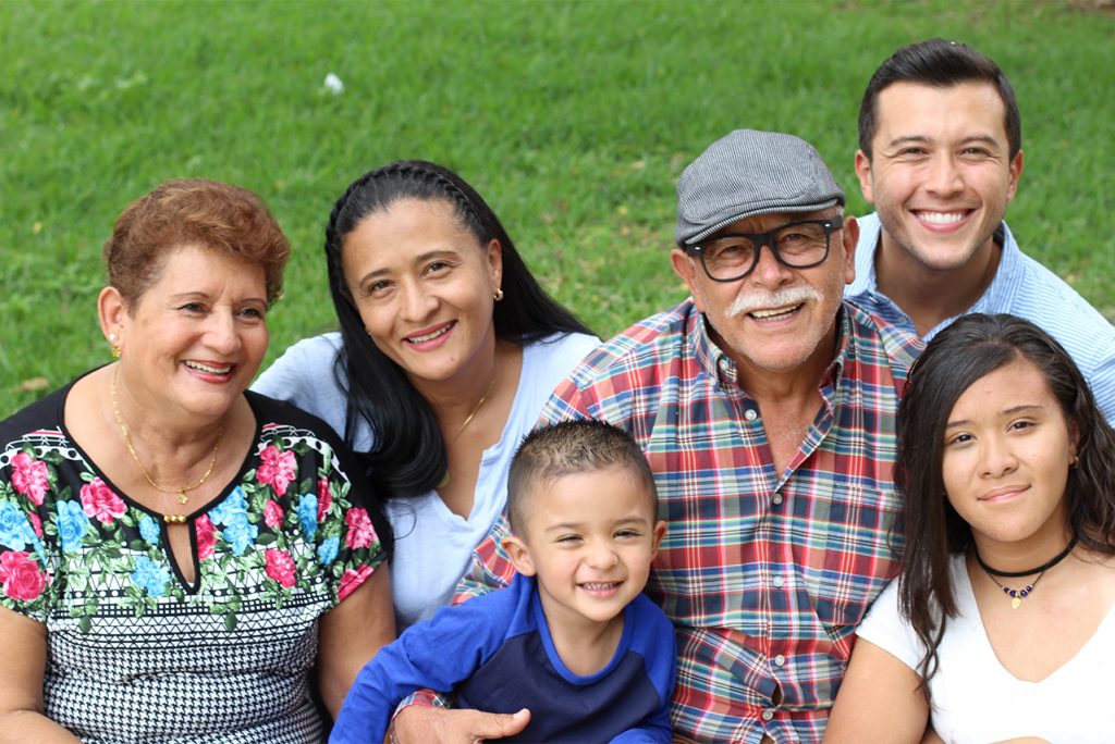Smiling Latinx family